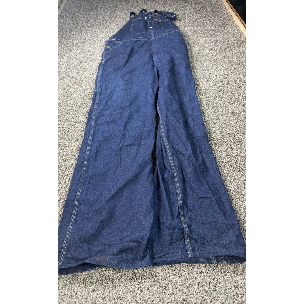 Dickies Denim Bib Overalls Men's Size 38x34 Blue Workwear